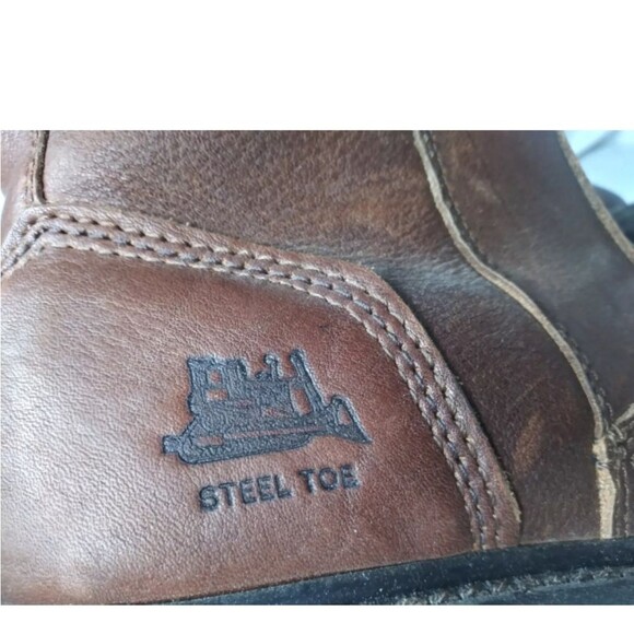Caterpillar Footwear Elkhart Steel Toe Work Boots Men\'s Size 9 Oak Brown main image 7